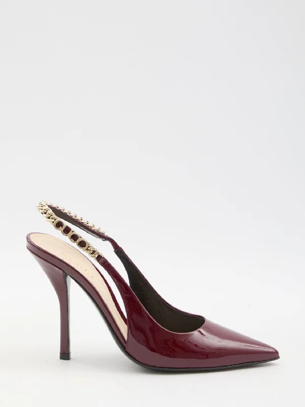 High heels with funky patterns -GUCCI Elegant Slingback Pumps with Stiletto Heel - 10.5cm