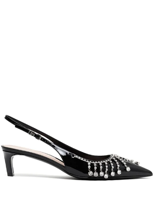 High heels for outdoor gigs -GUCCI Elegant Crystal-Embellished Pumps