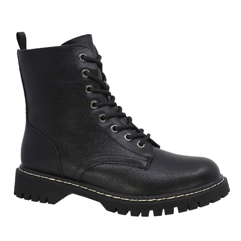 Boots with bold color accents -KARA-01 BLACK