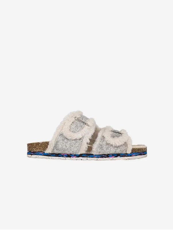 Slippers with water-repellent top -The Nuo Fluff Vegan Slippers | Grey