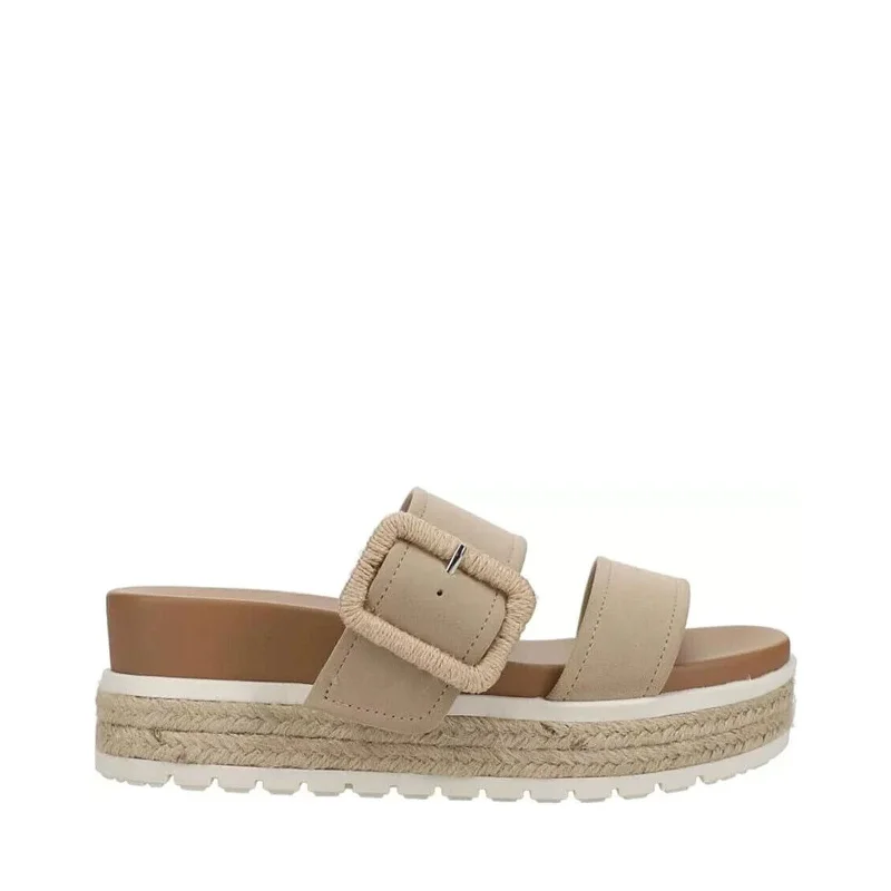 Cushioned sandals for comfy shore nights-Women's Shoes MIA KENZY Platform Espadrille Slide Sandals MH1916 SAND