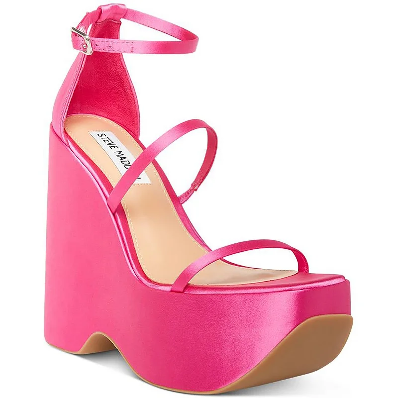 Premium sandals for luxury beach trips-Steve Madden Womens Varia Satin Strappy Wedge Heels