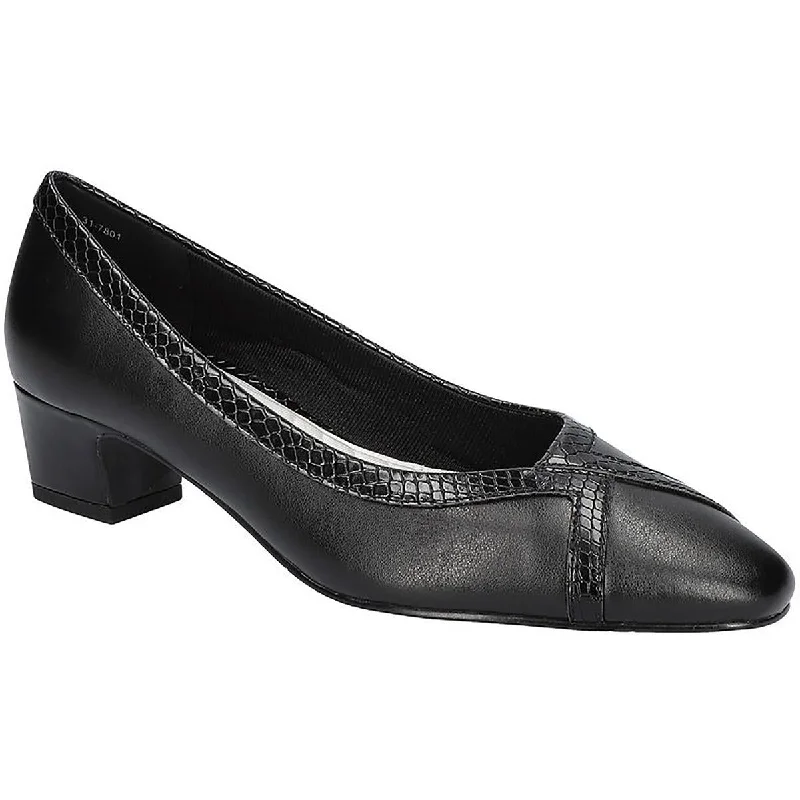 High heels for garden parties -Easy Street Womens Myrtle Faux Leather Embossed Pumps