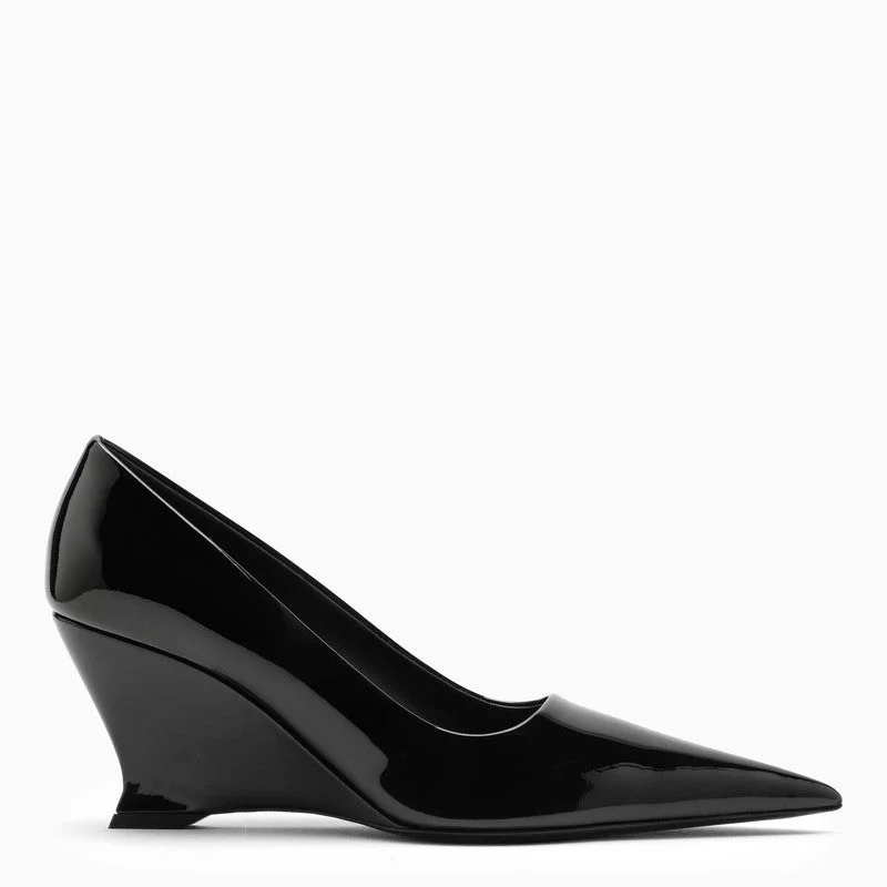 Budget high heels for deals -Ferragamo Classic Patent Leather Pumps with Pointed Design