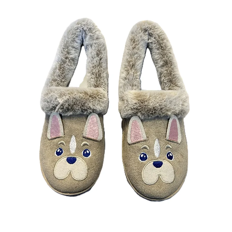 Slip-on slippers for ease -Slippers By Bobs In Taupe, Size: 7.5