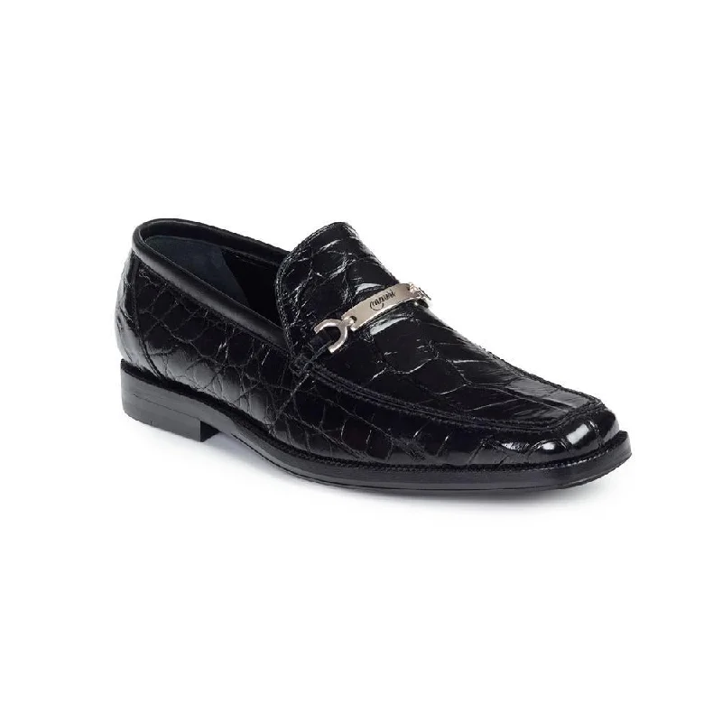 Durable loafers for tough wear-Mauri Men's Shoes Black Exotic Body Alligator Loafers 4692-2 (MA4508)