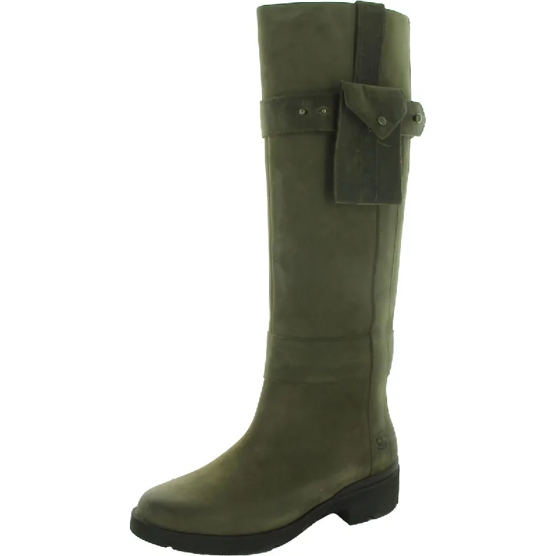 Boots with bold midsole accents -Timberland Womens Graceyn Leather Tall Knee-High Boots