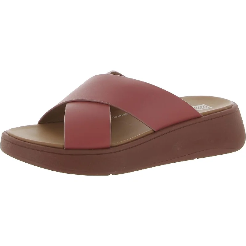 Stylish sandals for evening seaside strolls-Fitflop Womens F-Mode Leather Criss-Cross Flatform Sandals