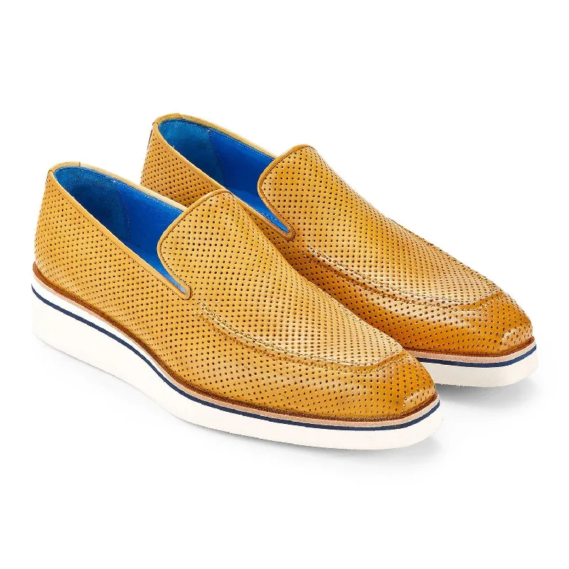 Soft loafers for warm steps-Paul Parkman Men's Shoes Perforated Calf-Skin Leather Smart Casual Loafers (PM6433)