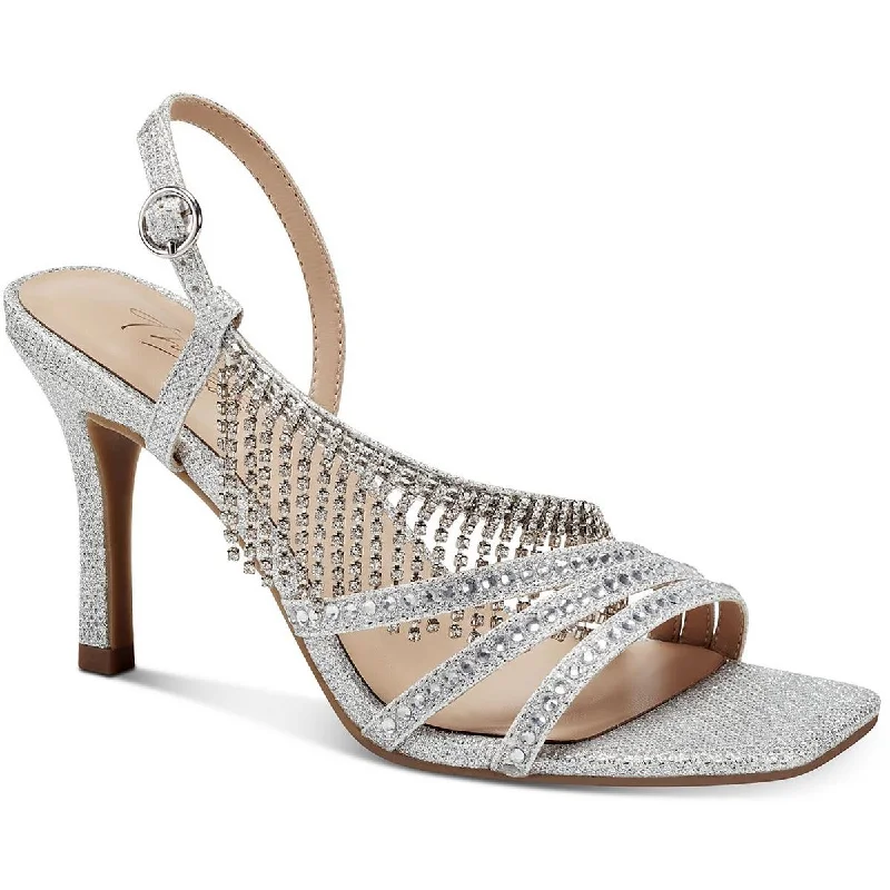 Breathable sandals for light coastal hikes-Thalia Sodi Womens Skylar Rhinestone Fringe Slingback Sandals