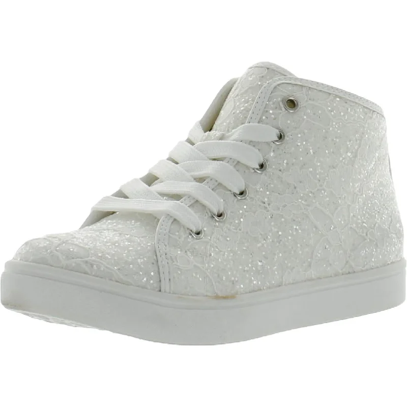 Affordable athletic shoes for kids’ runs-Nina Girls Penelope Shimmer Lifestyle High-Top Sneakers