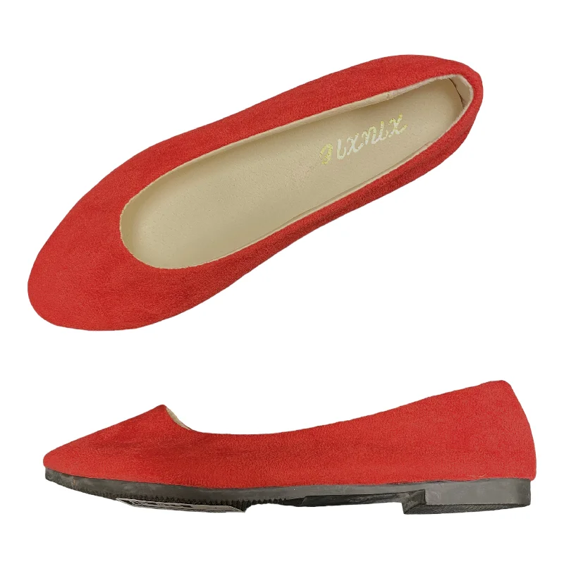 Flats for relaxed day outings -Shoes Flats By XNUXIE In Red, Size: 7.5