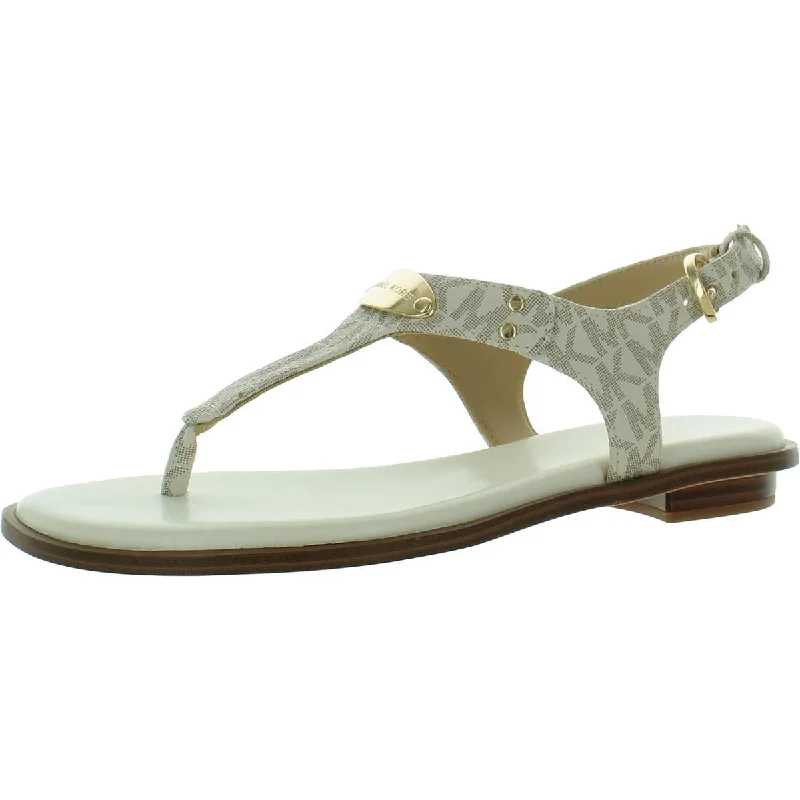 Durable sandals for sandy trails-Michael Kors Womens Faux Leather Buckle Slingback Sandals