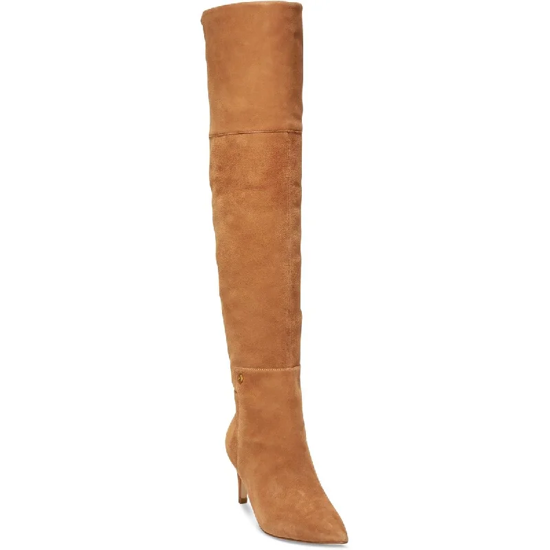 Boots for outdoor frost dinners -Cole Haan Womens Vandam Suede Over-The-Knee Boots