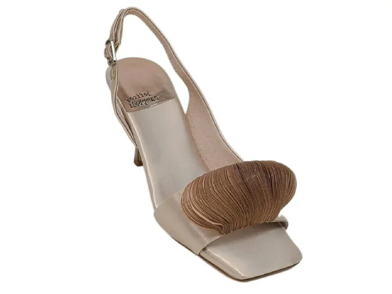 High heels with waterproof base -Jeffrey Campbell: Duffy in Champagne Satin