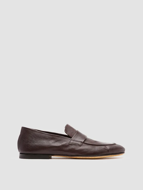 Fashionable loafers for night steps-AIRTO 001 - Brown Leather Penny Loafers