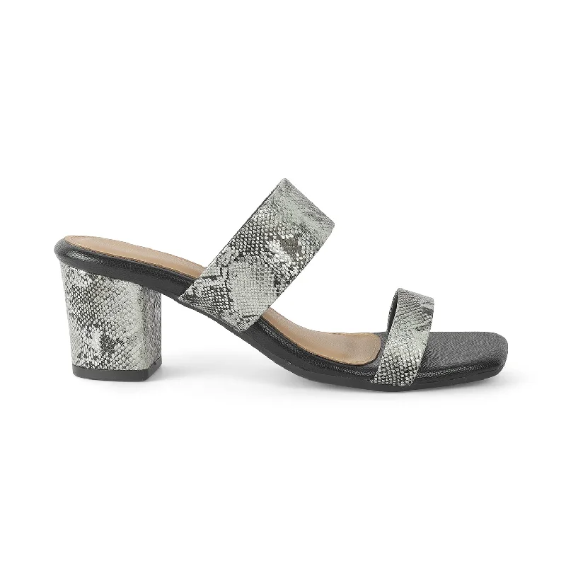 Durable sandals for tough shore nights-Tresmode Rentu Pewter Women's Dress Block Heel Sandals