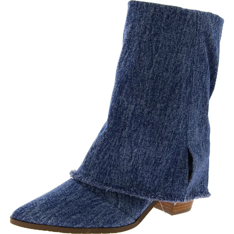 Boots for outdoor snow vibes -Masseys Womens Miranda Denim Pointed Toe Mid-Calf Boots