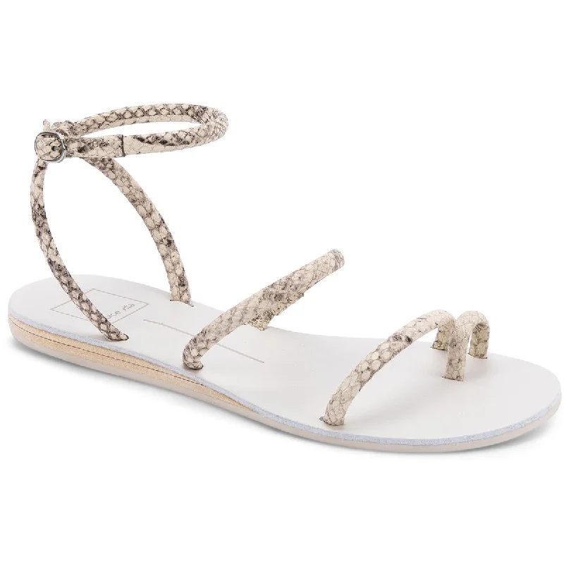 Best sandals for summer beach hikes-Dolce Vita Womens Daren Snake Print Embossed Strappy Sandals