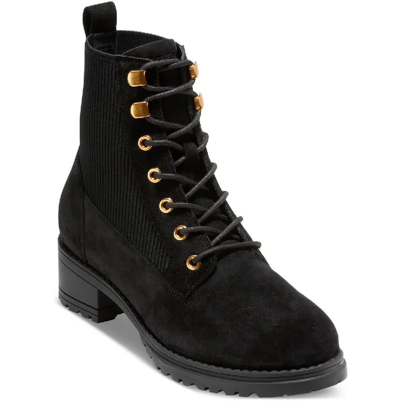 Boots for outdoor snow strolls -Cole Haan Womens Camea Suede Combat & Lace-Up Boots