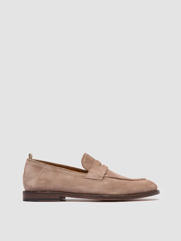 Cheap loafers for casual steps-OPERA 001 - Taupe Suede Penny Loafers