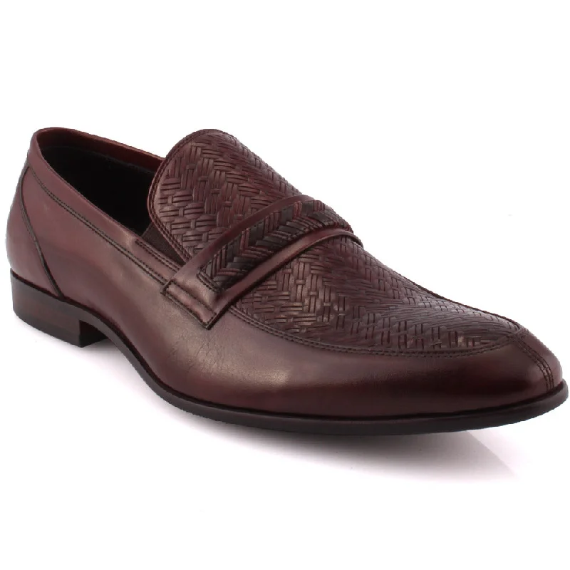 Durable loafers for long trips-Men “HUDSON” Textured Penny Loafers