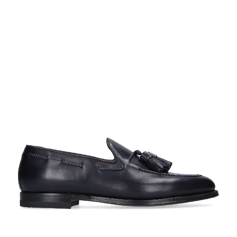 Fashionable loafers for chic strolls-Franceschetti Harry Men's Shoes Blue Calf-Skin Leather Tassels Loafers (FCCT1017)