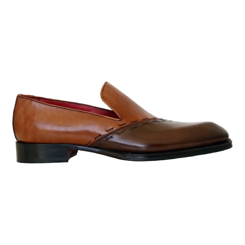 Comfortable loafers for daily steps-Emilio Franco Vittorio Men's Shoes Brown/Cognac Calf-Skin Leather Loafers (EF1240)