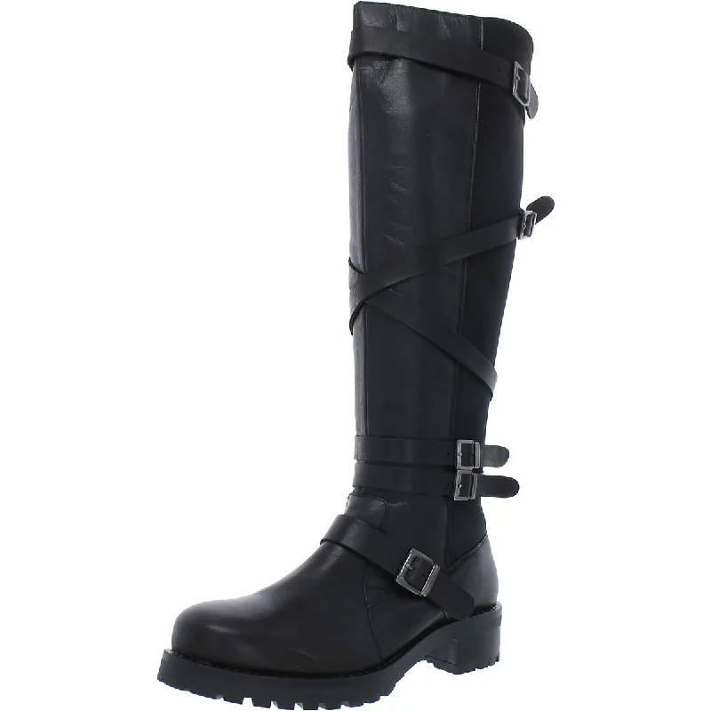 Boots for rainy frost strolls -Miz Mooz Womens Peri Leather Stacked Heel Knee-High Boots