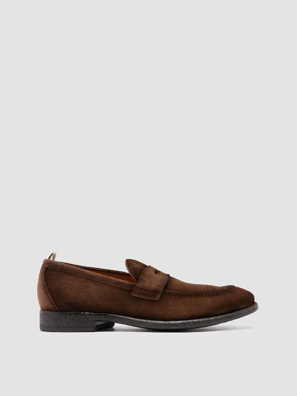 Stylish loafers for evening steps-EMORY 024 - Brown Suede Loafers