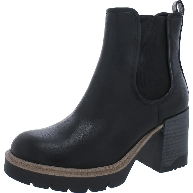 Boots with non-slip sole patterns -Mia Womens Nilo Faux Leather Pull On Chelsea Boots