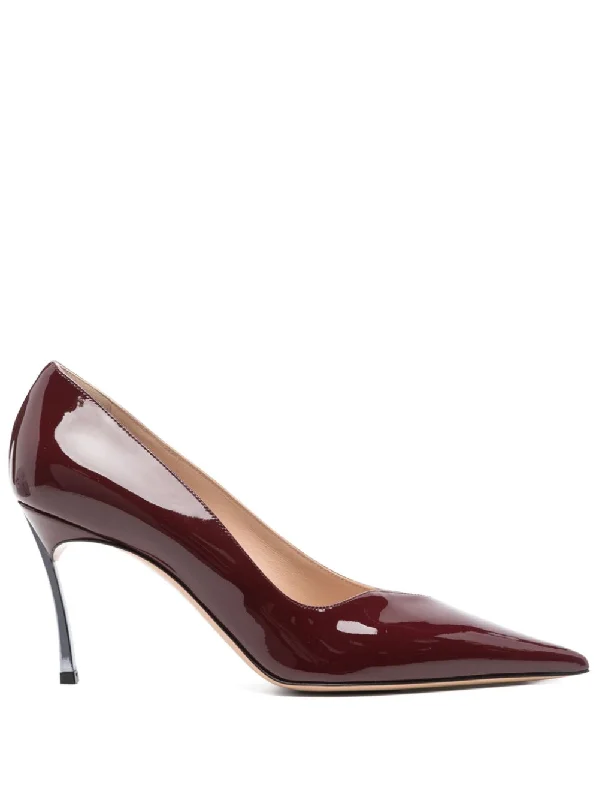 High heels for eco warriors -CASADEI Patent Leather Pointed Tip Pumps for Women