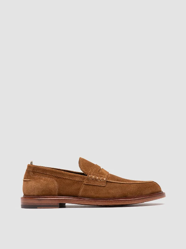 Stylish loafers for night comfort-SAX 001 - Brown Suede Penny Loafers