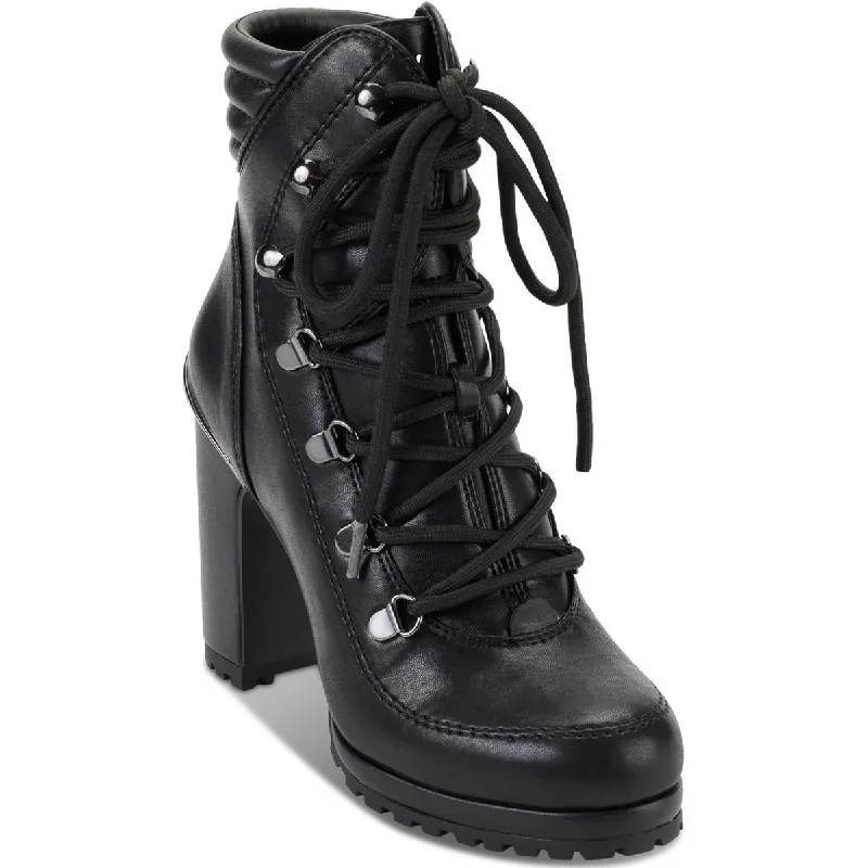 Trendy boots for casual weekends -DKNY Womens Lenni Faux Leather Platform Combat & Lace-up Boots