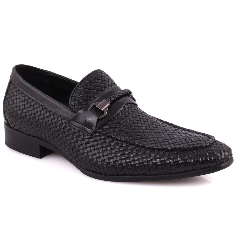 Cushioned loafers for gentle steps-Mens “FLETCHER” Snake Textured Wing Tip Bit Loafers