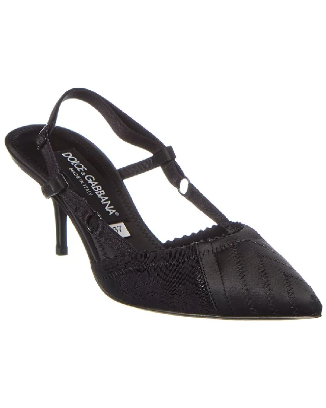 High heels for gig workers -Dolce & Gabbana Corset Satin Slingback Pump