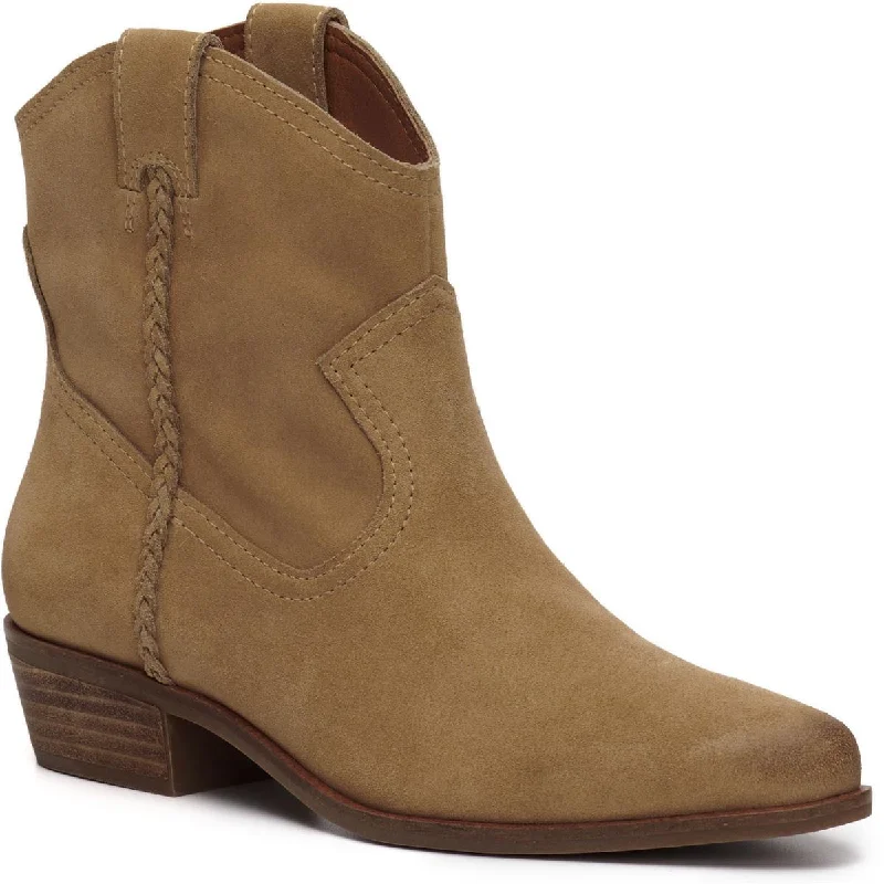 Boots with sleek futuristic looks -Lucky Brand Womens Hadrya Suede Ankle Cowboy, Western Boots