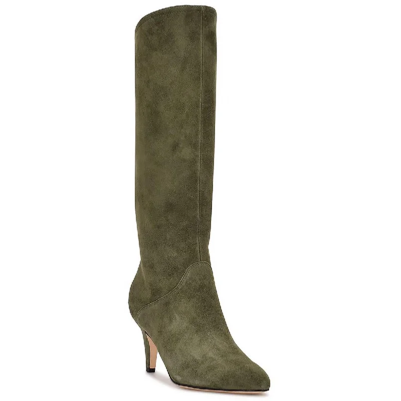 Boots with ultra-light frames -Nine West Womens Buyah Suede Pull On Mid-Calf Boots