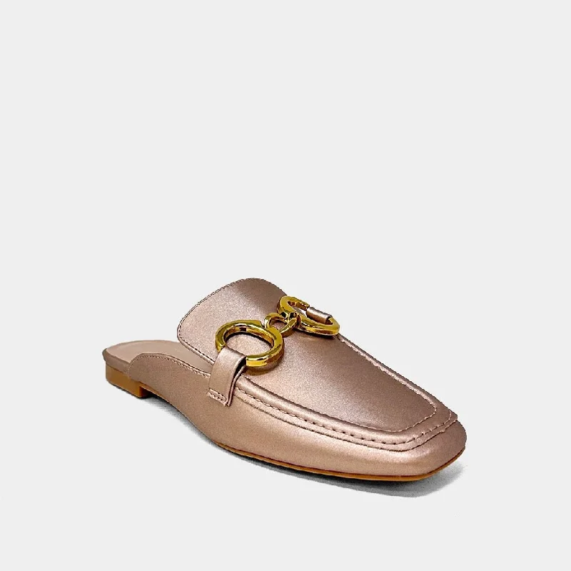 Slip-on loafers for fast comfort-Shu Shop Andromeda Rosey Champagne Loafers