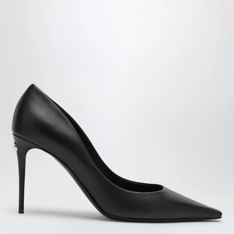 High heels with lightweight foam -DOLCE & GABBANA High Leather Pumps with Pointed Toe Design