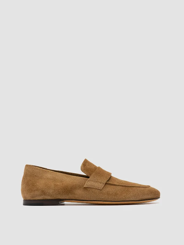 Comfortable loafers for daily steps-BLAIR 001 - Brown Suede Loafers