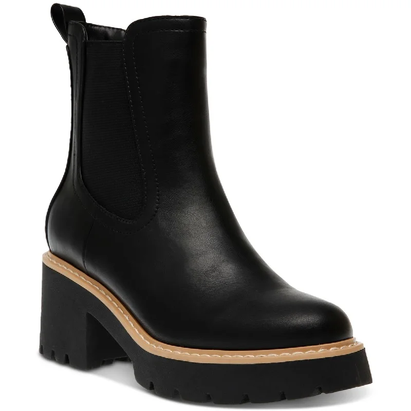 Boots with ventilated sole layers -Dolce Vita Womens TOBIAS Padded Insole Block Heel Chelsea Boots