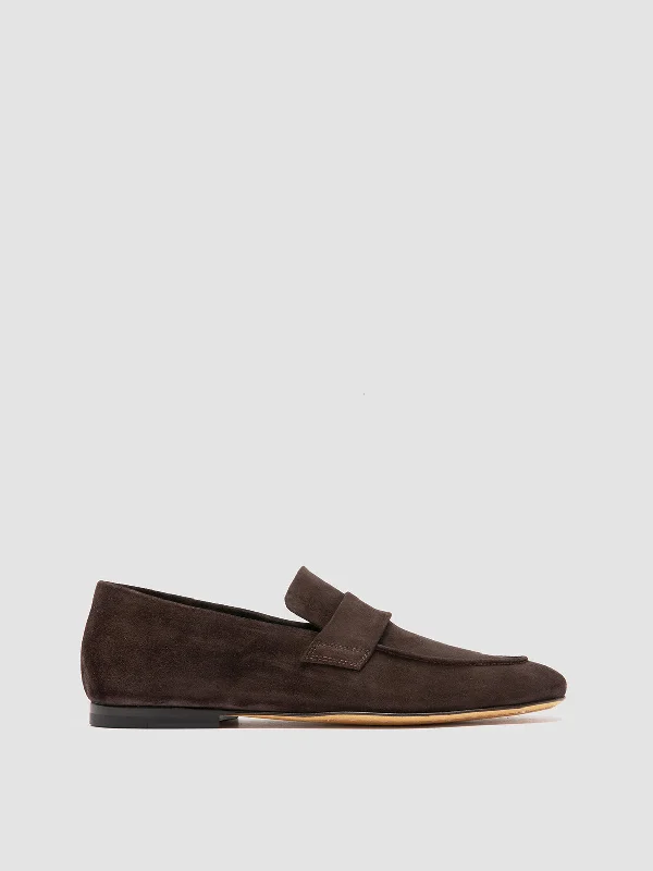 Slip-on loafers for quick steps-AIRTO 001 - Brown Suede Loafers