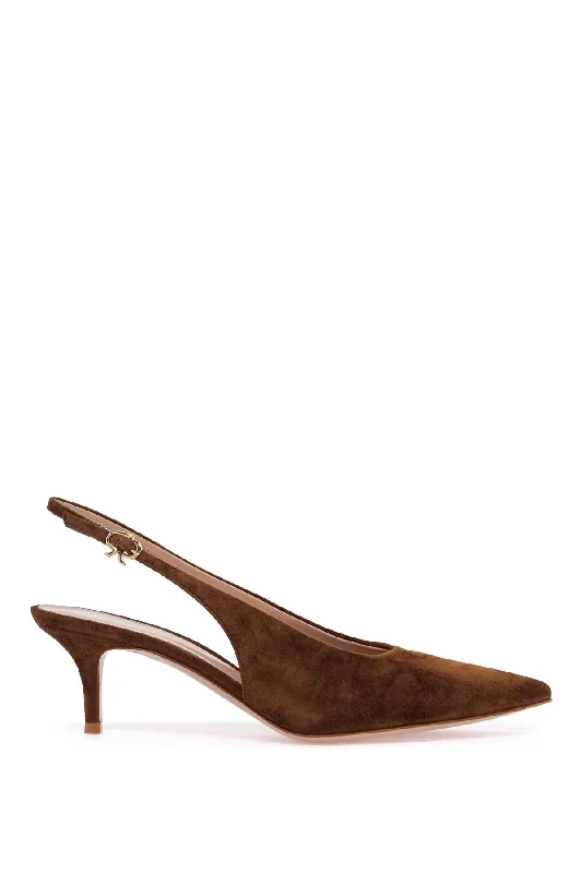 High heels with thick cushion -GIANVITO ROSSI Slingback Pumps with Covered Heel