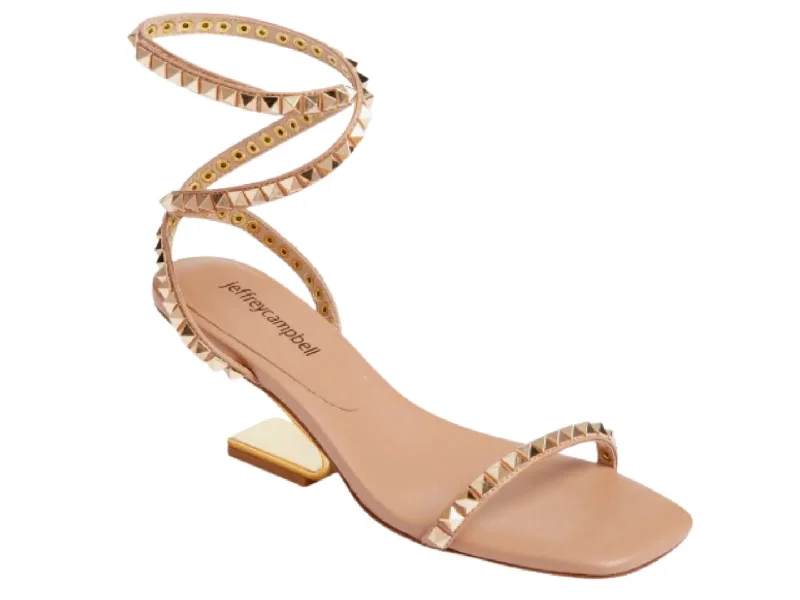 High heels with water-resistant top -Jeffrey Campbell: Luxor-LB in Beige Gold