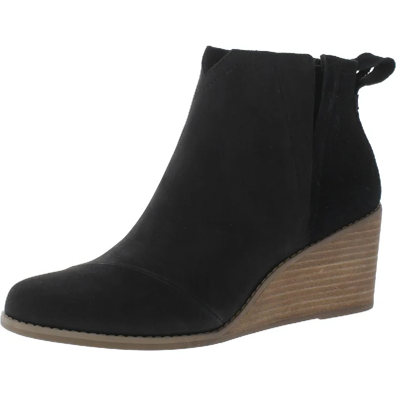 Boots with artsy midsole designs -Toms Womens CLARE Pointed Toe Wedge Heel Wedge Boots