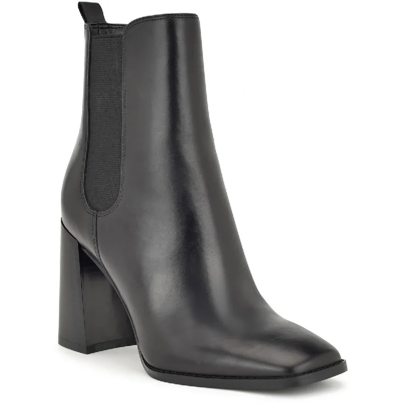 Boots with firm upper cushioning -Nine West Womens Tobin Leather Stretch Chelsea Boots