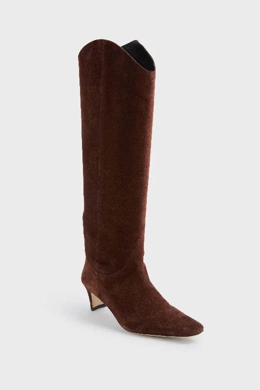 Boots with dense padded comfort -Mahogany Western Wally Boot