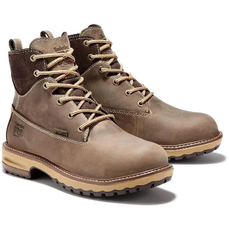 Boots with wispy footbed layers -Timberland Womens Hightower Leather Waterproof Work & Safety Boot