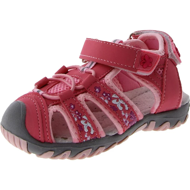 Waterproof sandals for coastal water trails-AKA Girls Toddler Faux Leather Fisherman Sandals